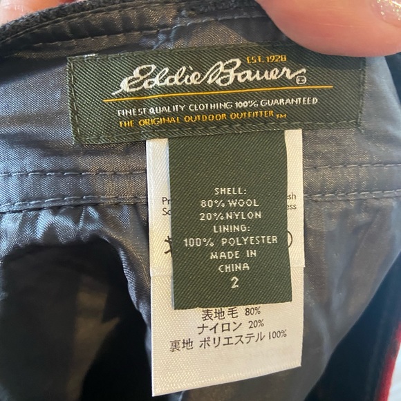 Eddie Bauer Wool Plaid Pencil Skirt Red Size 2 Preppy Academia Clueless - Picture 5 of 6